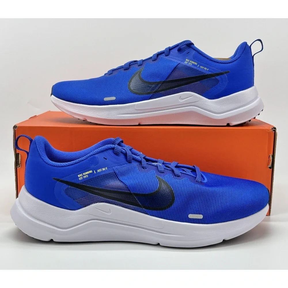 Nike Downshifter 12 Racer Blue Black High Voltage Size 9.5 / 11 DD9293-402